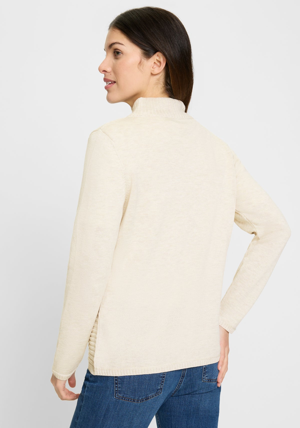 Cardigan zippé en tricot côtelé