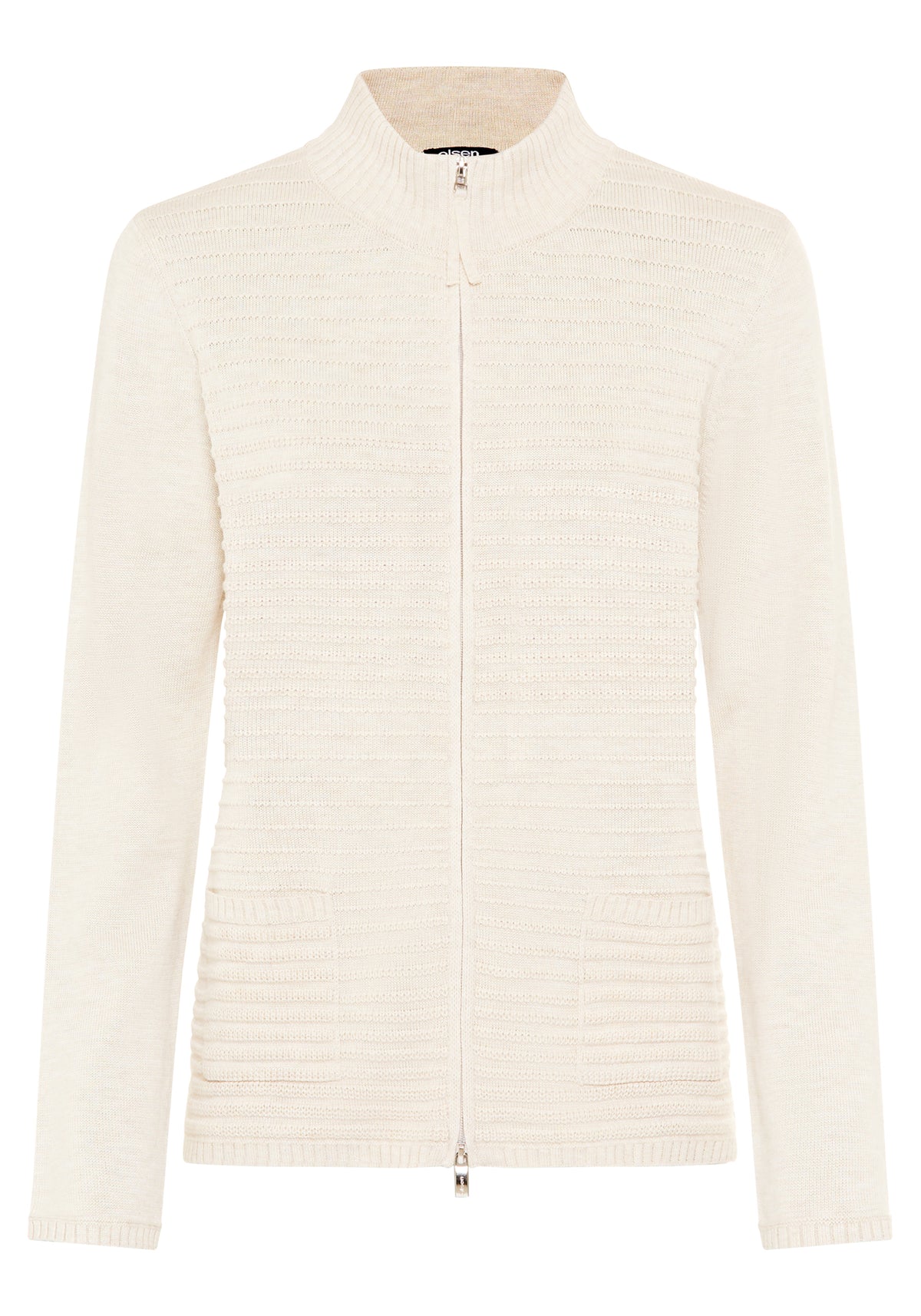 Cardigan zippé en tricot côtelé