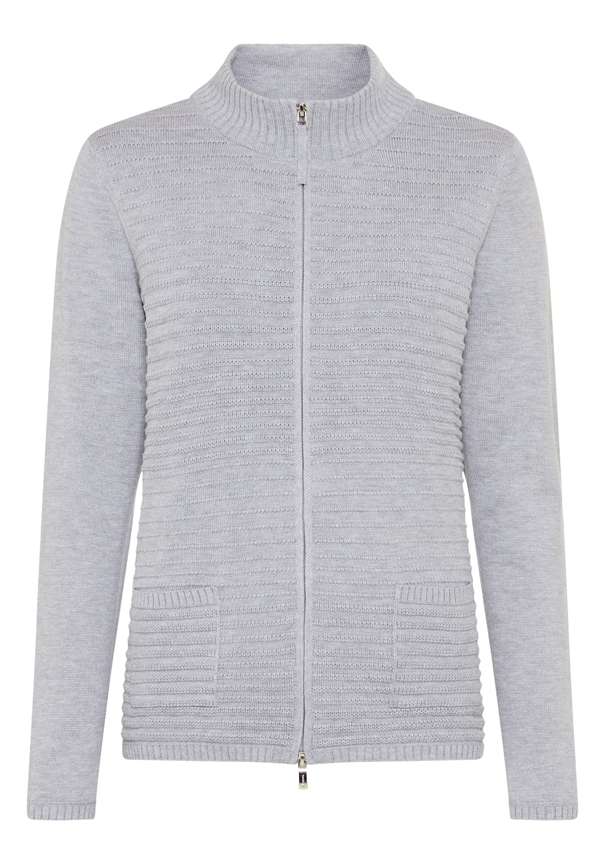 Cardigan zippé en tricot côtelé