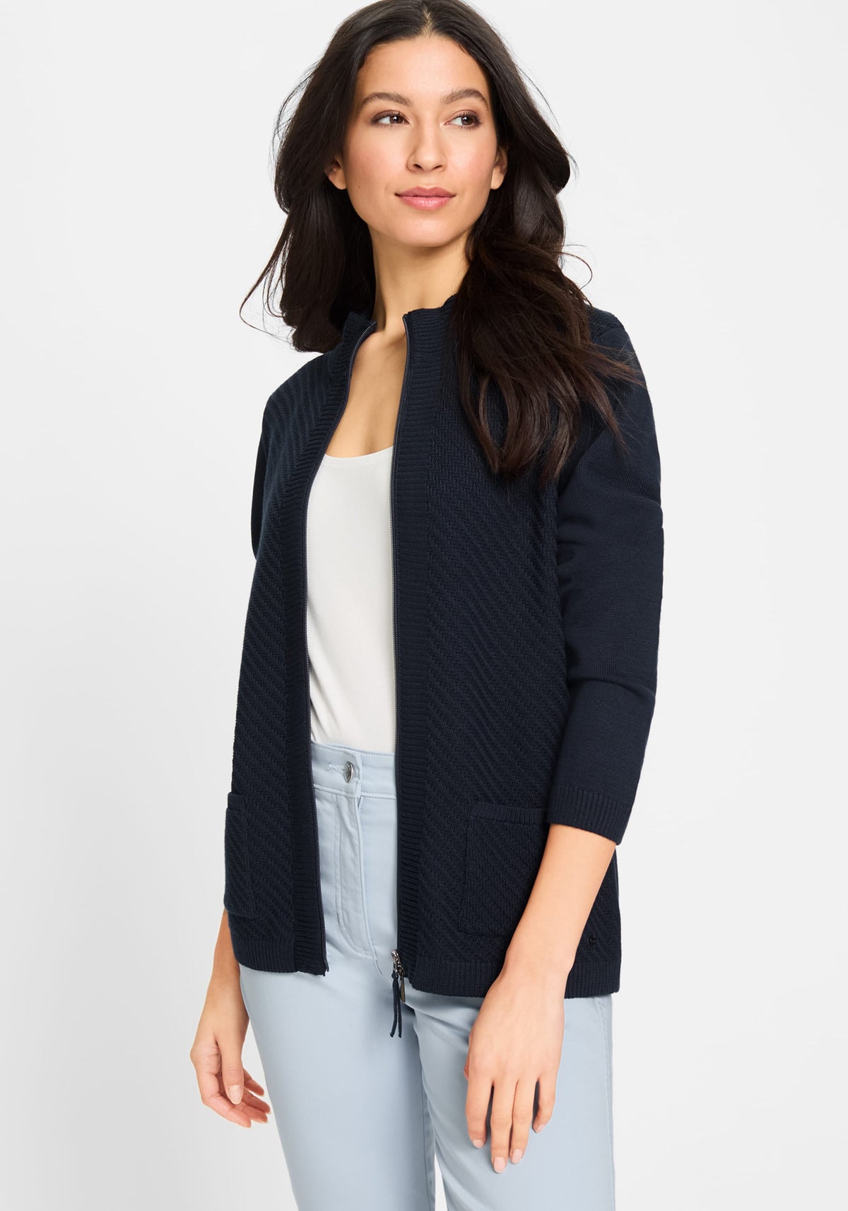 Zip Front Mock Neck Cardigan