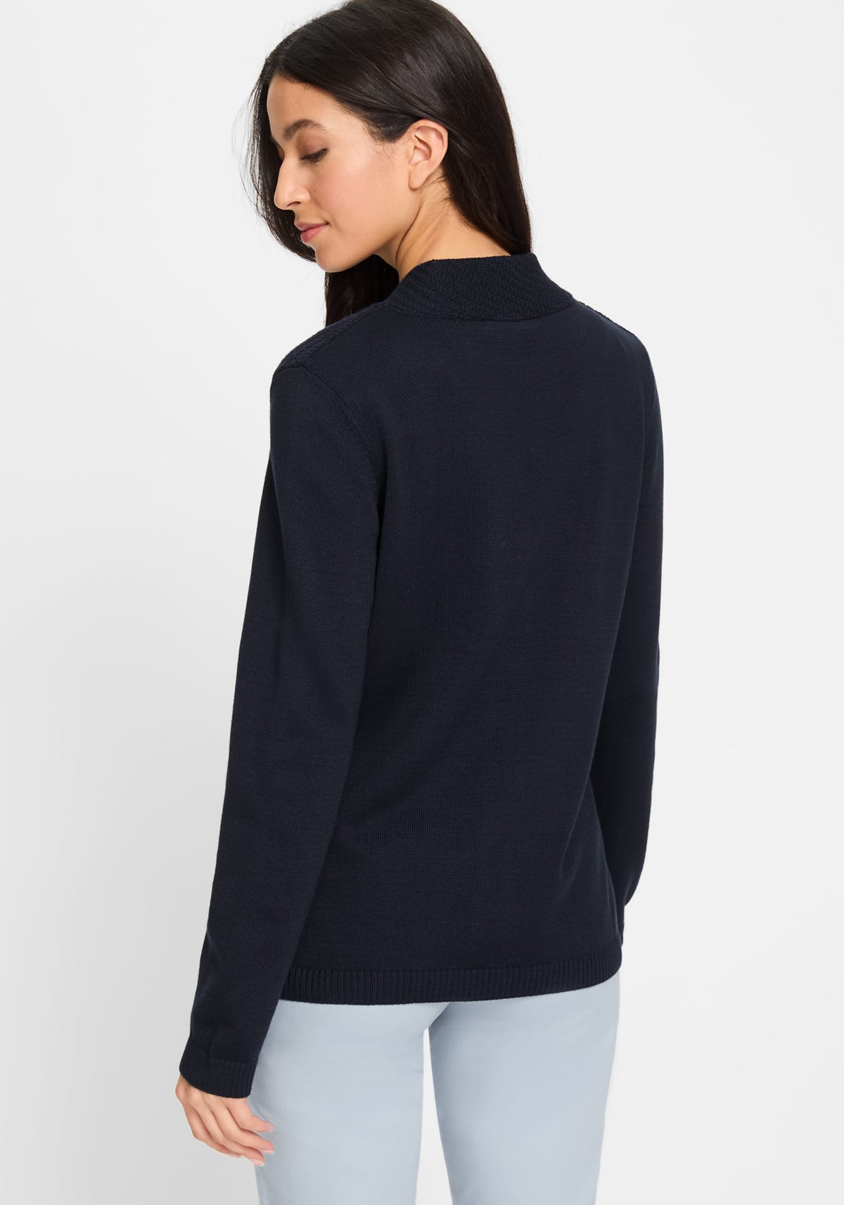 Zip Front Mock Neck Cardigan