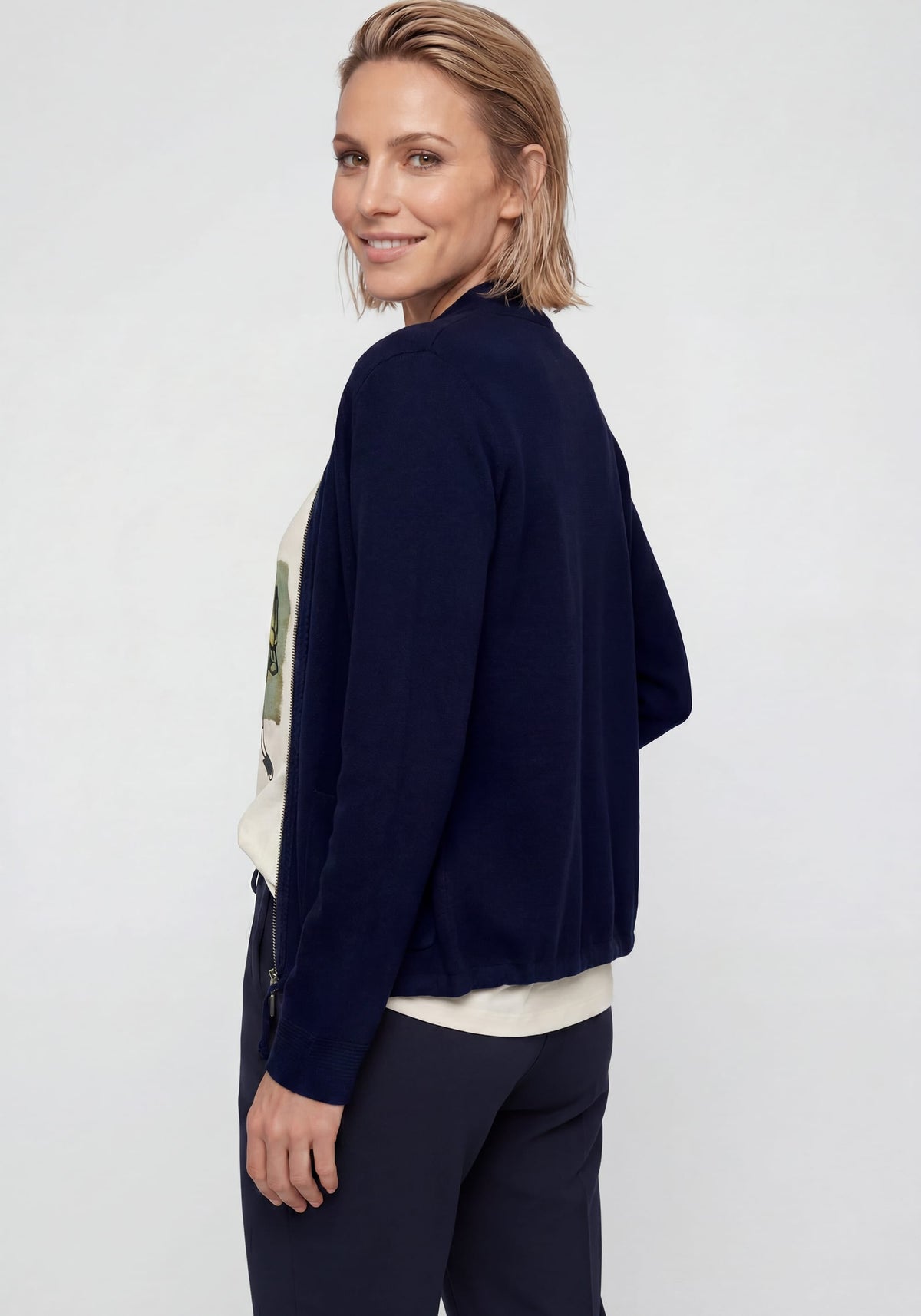Zip Front Mock Neck Cardigan