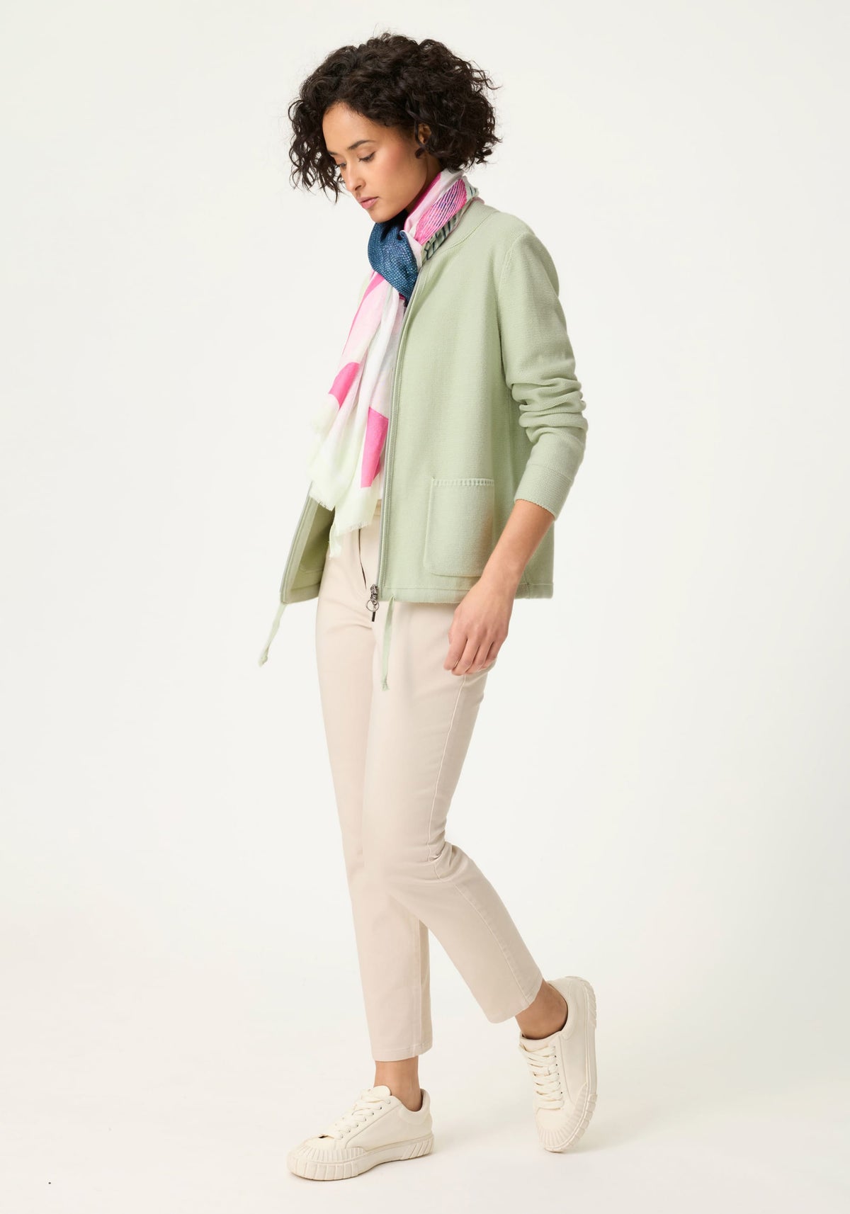 Zip Front Mock Cardigan