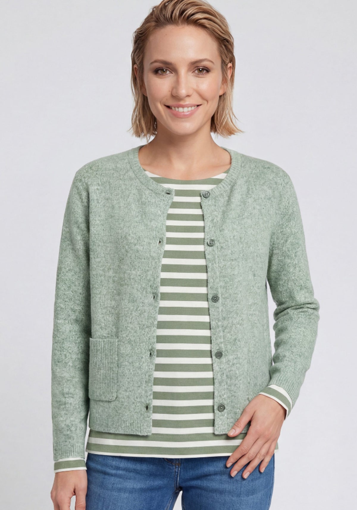 Melange Yarn Cardigan