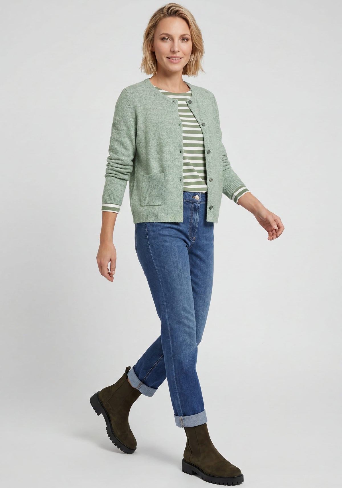 Melange Yarn Cardigan