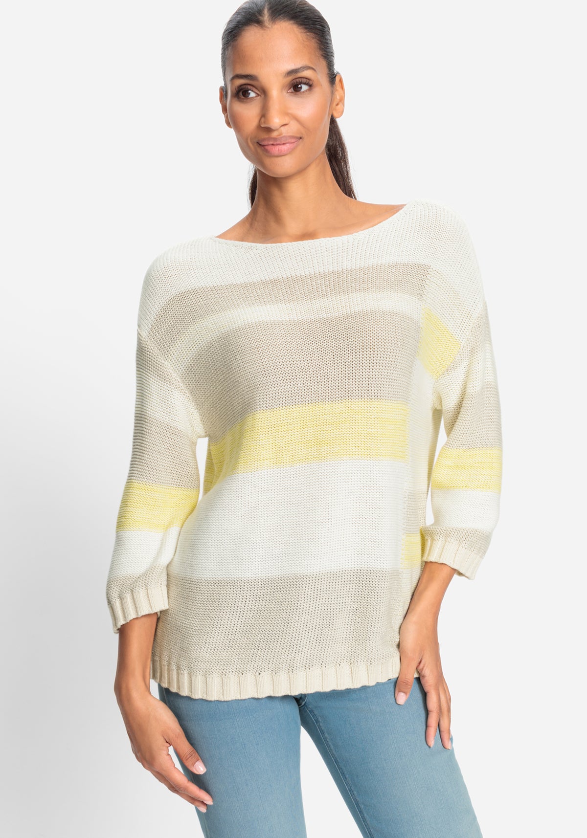 Colour Block Boat Neck Sweater