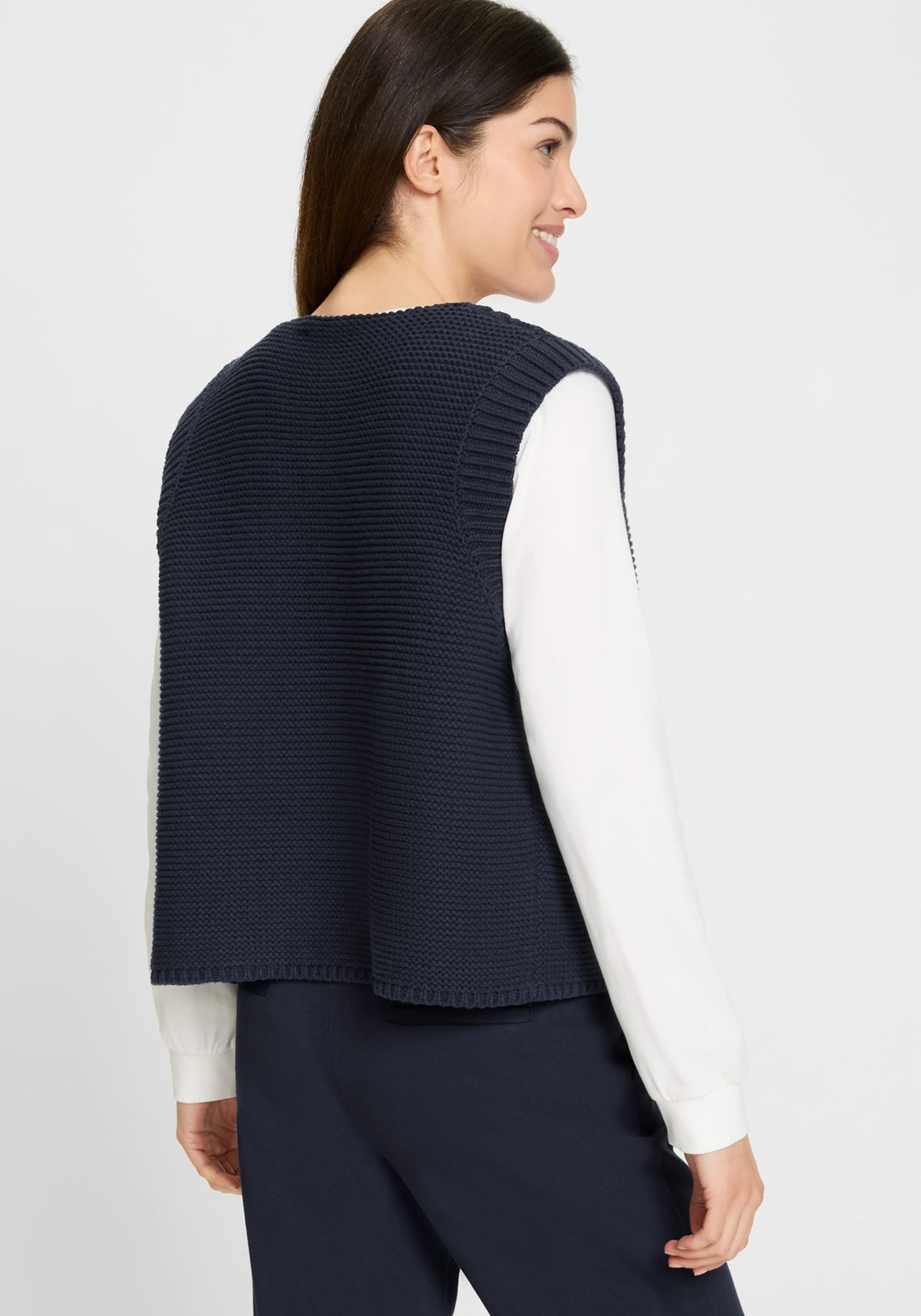 Gilet pull-over croisé en coton mélangé