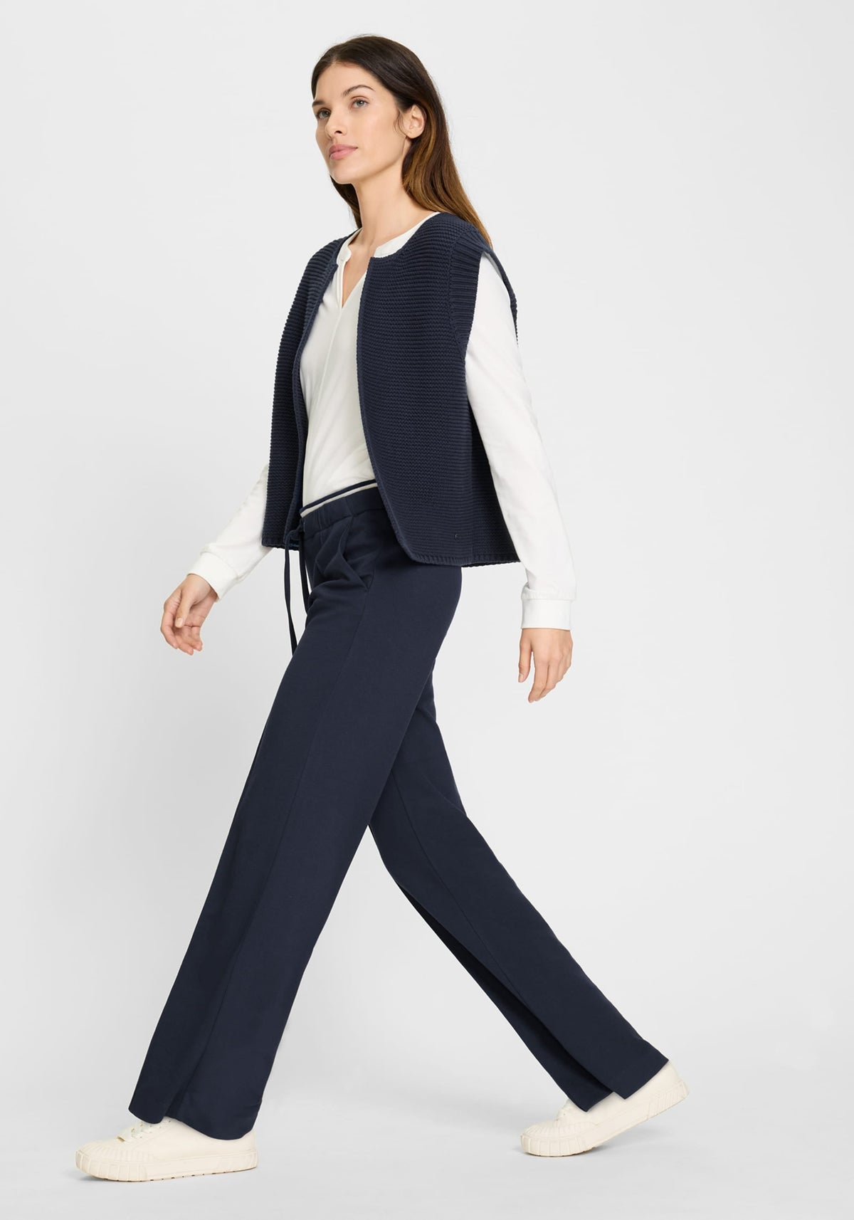 Gilet pull-over croisé en coton mélangé