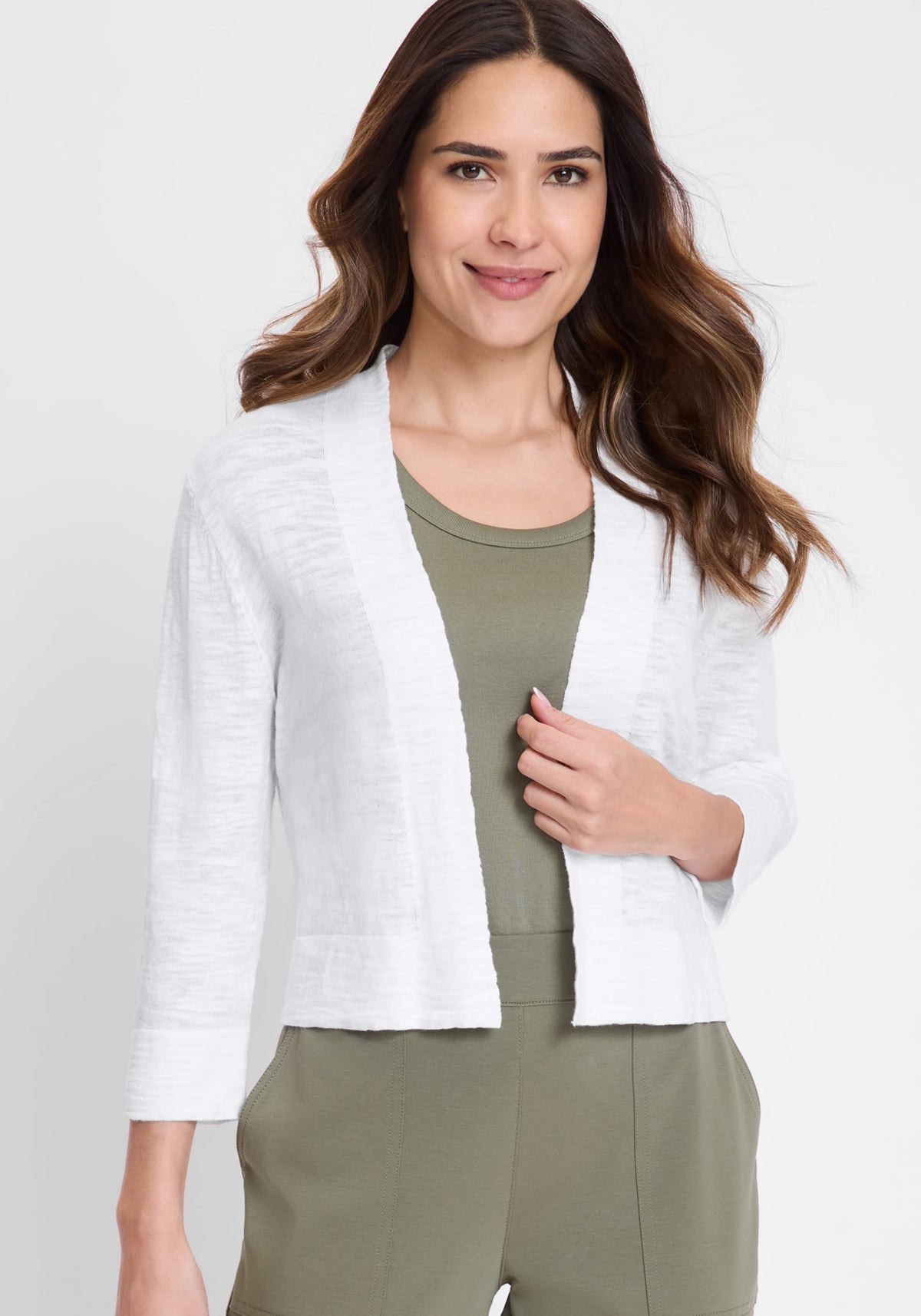Cropped Cardigan with Waist Tie