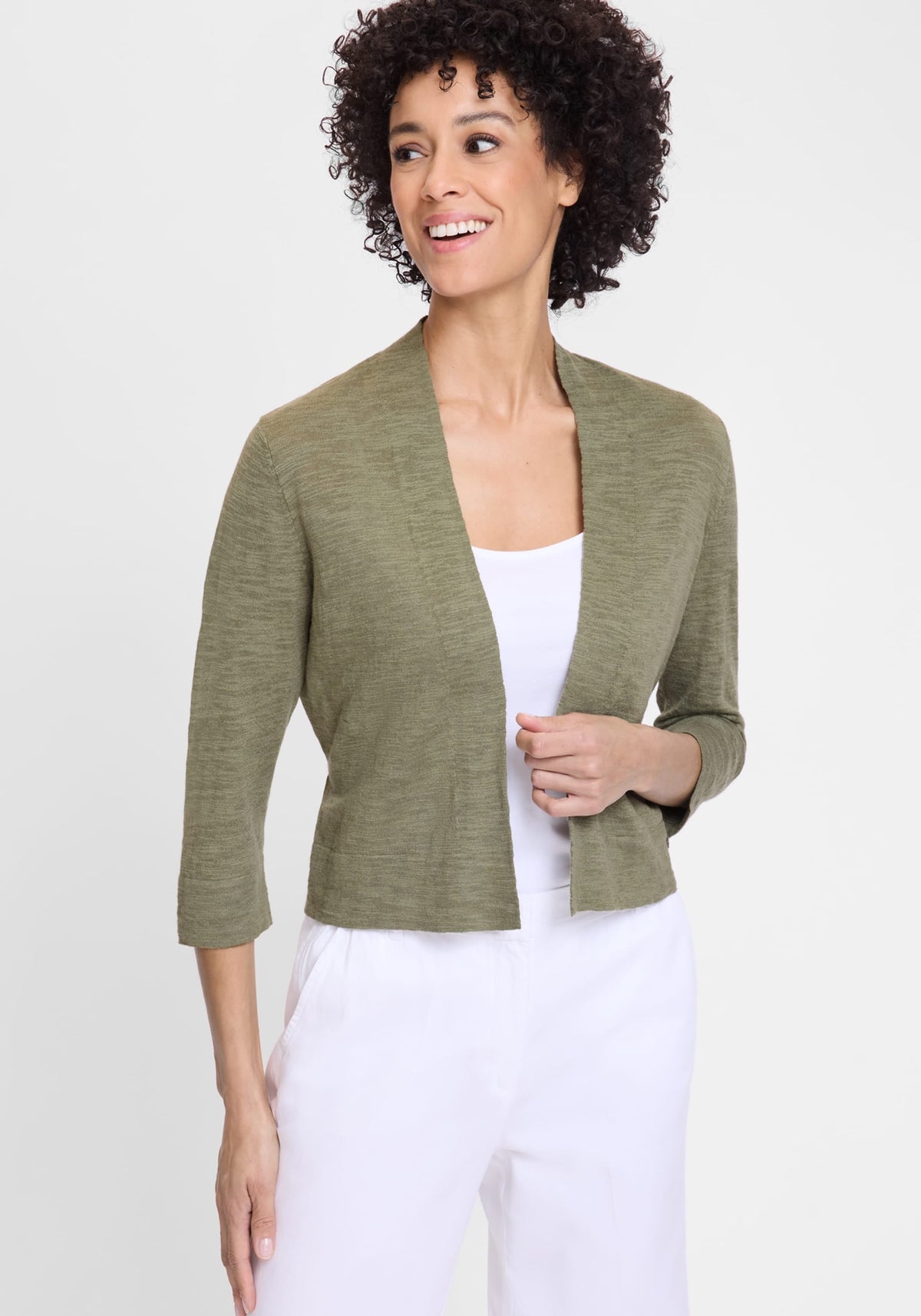 Cropped Cardigan with Waist Tie