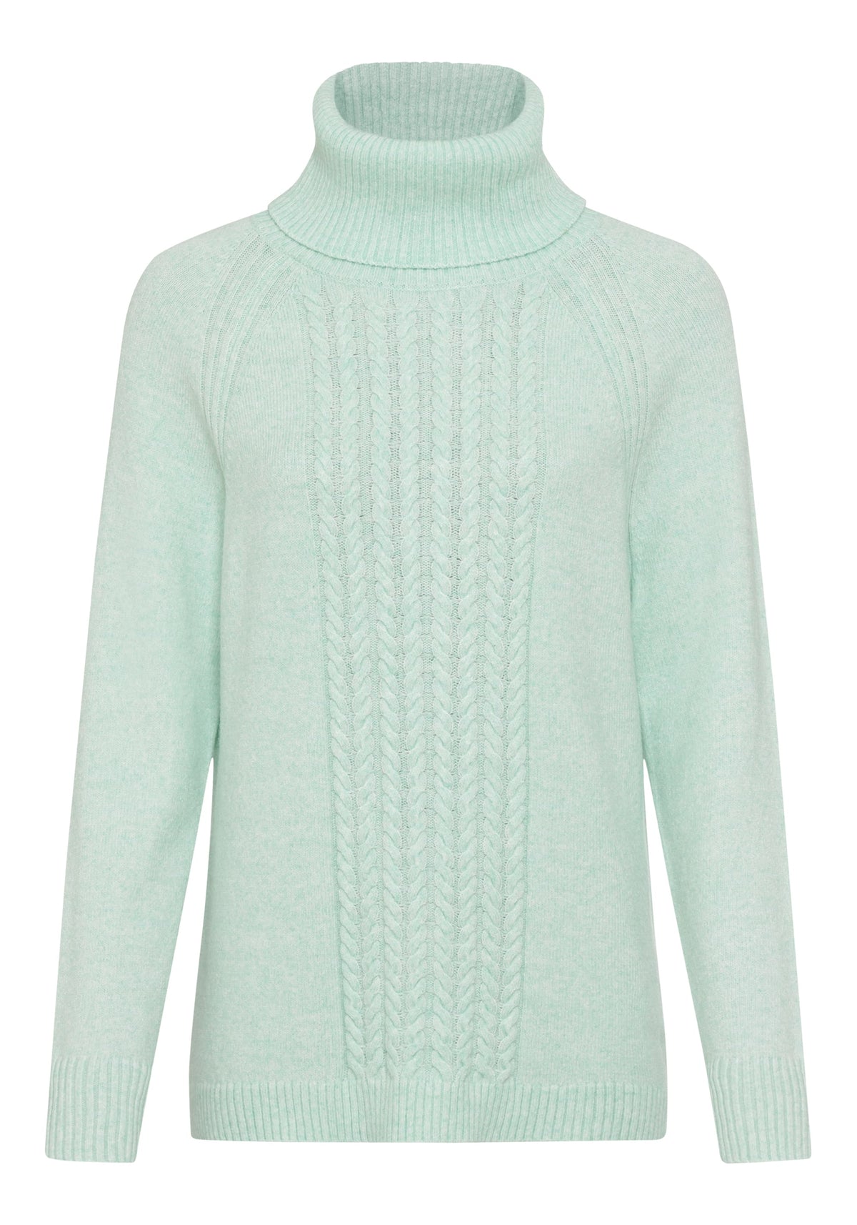 Pull à col roulé en maille torsadée