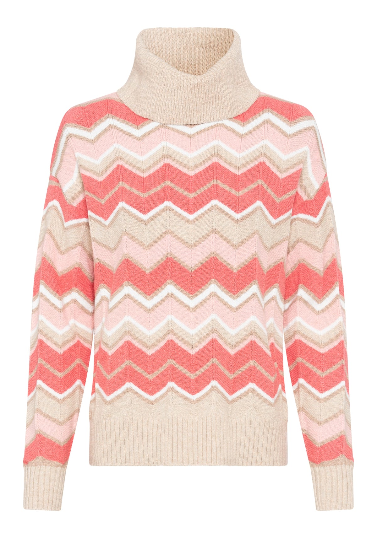Chevron Knit Turtleneck Sweater