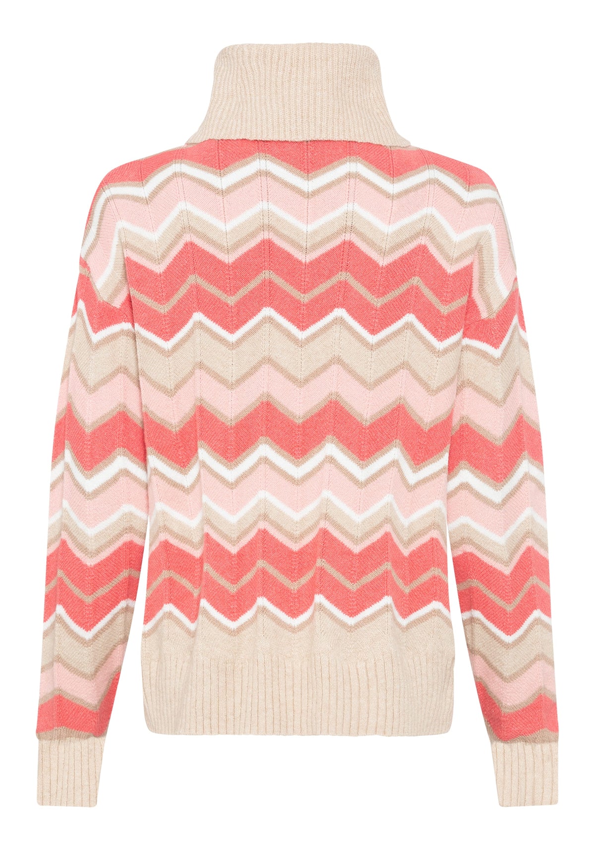 Chevron Knit Turtleneck Sweater