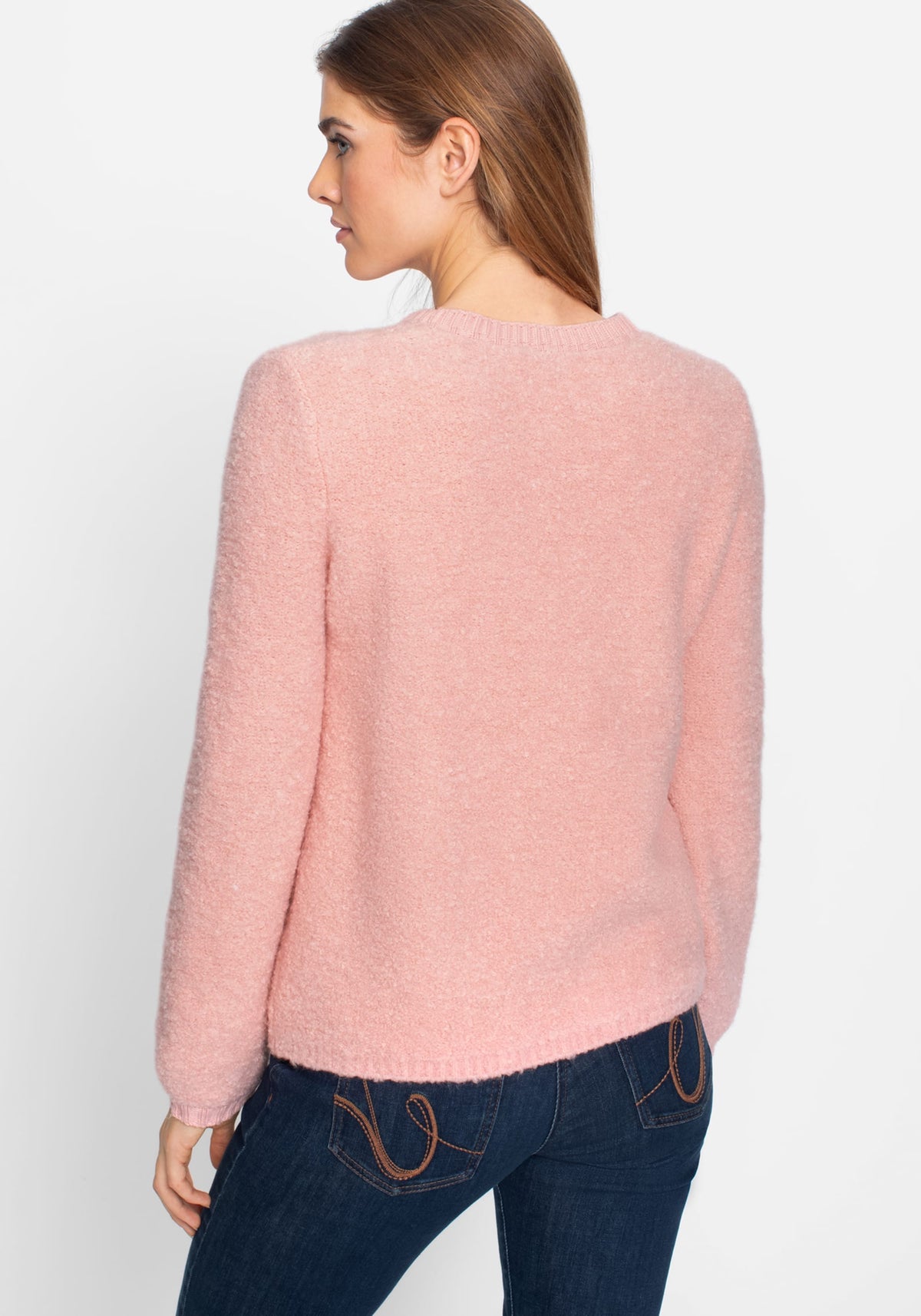 Boucle Knit Boat Neck Sweater