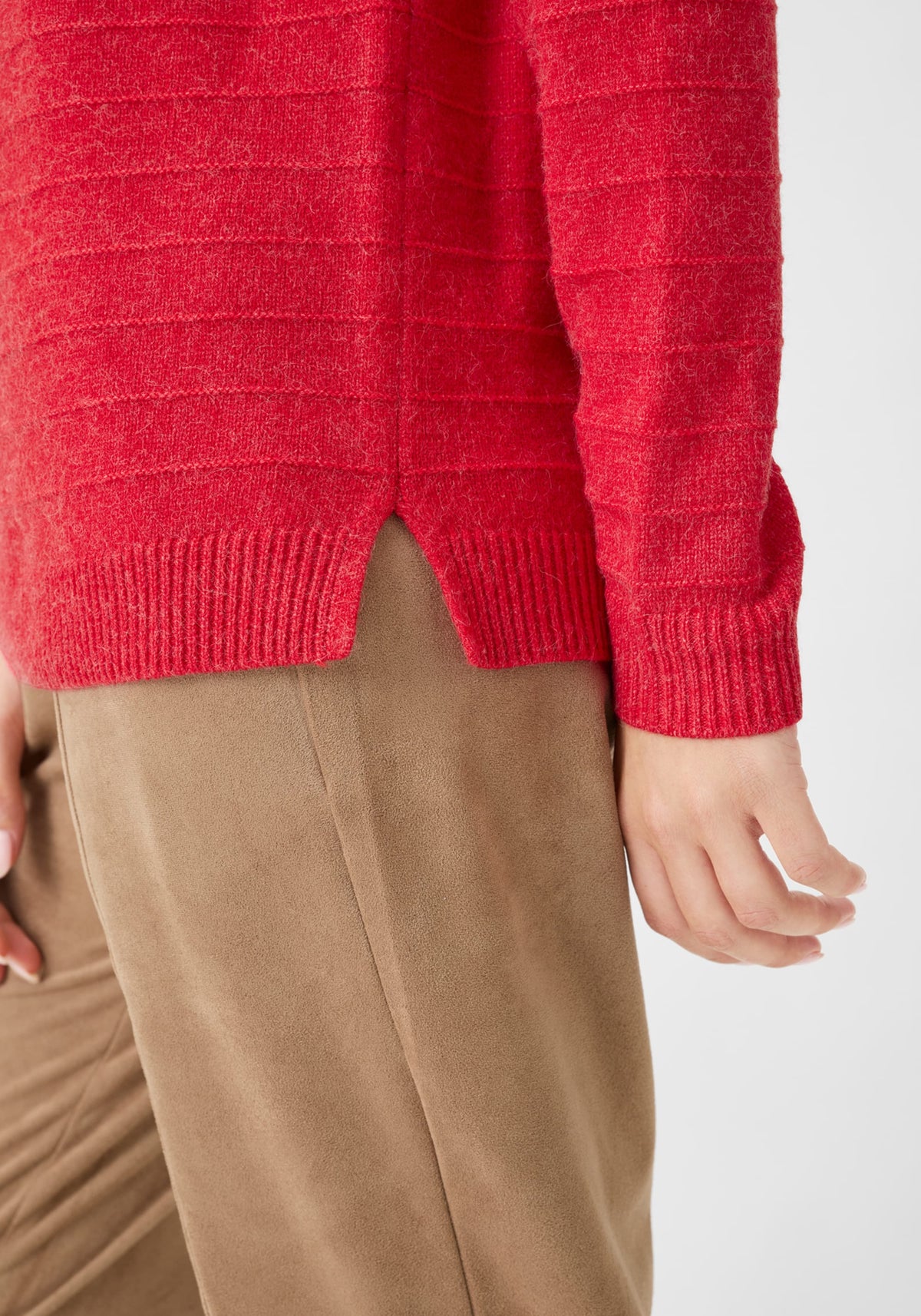 Drawstring Neck Mélange Sweater