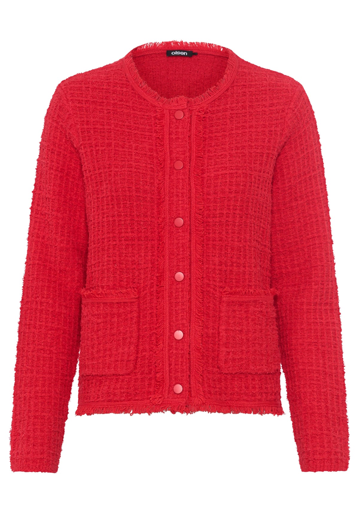 Tweed Button Front Sweater Jacket