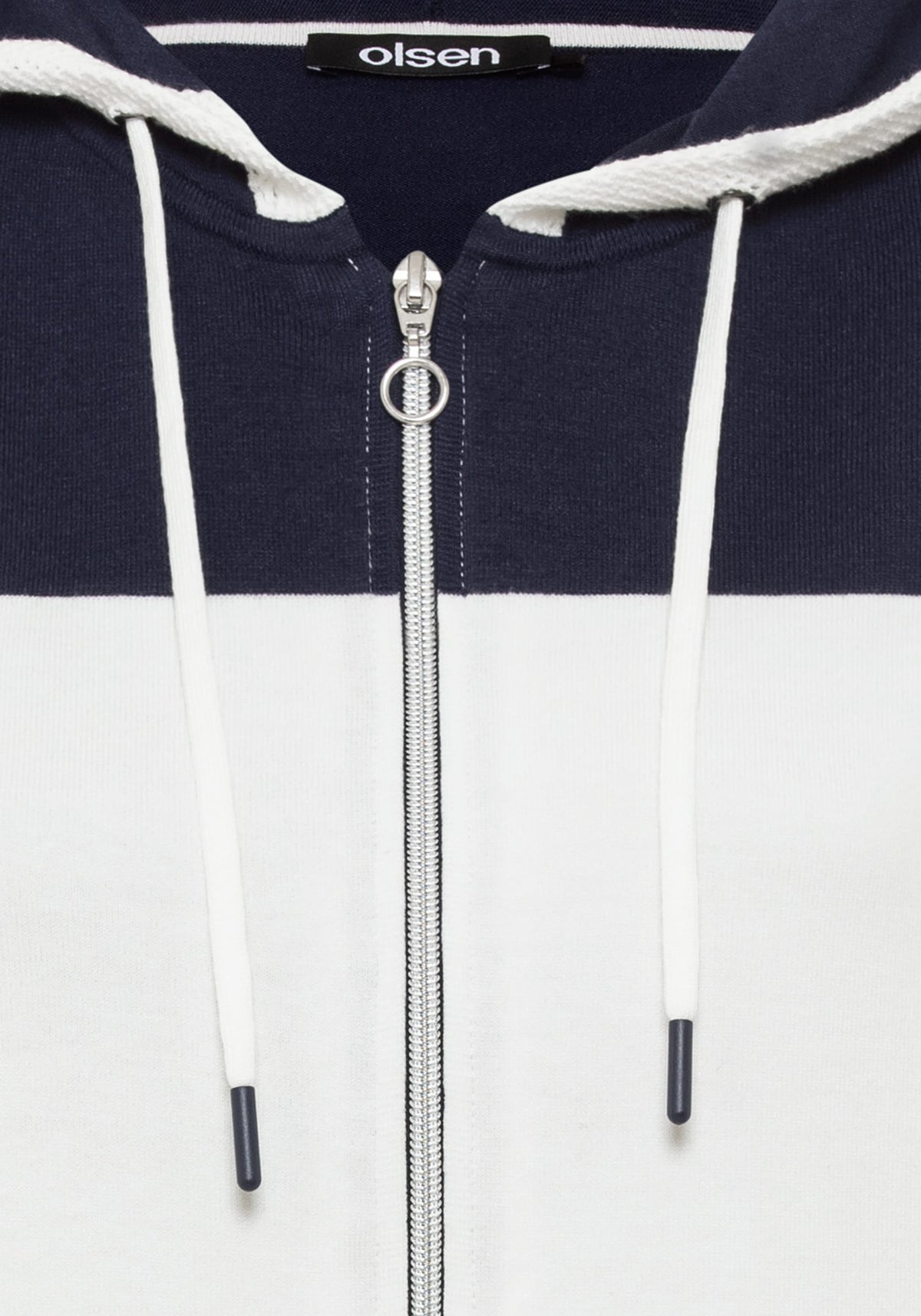 Knit Zip Front Striped Hoodie
