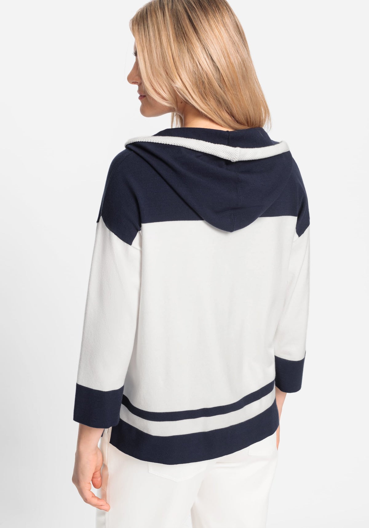 Knit Zip Front Striped Hoodie