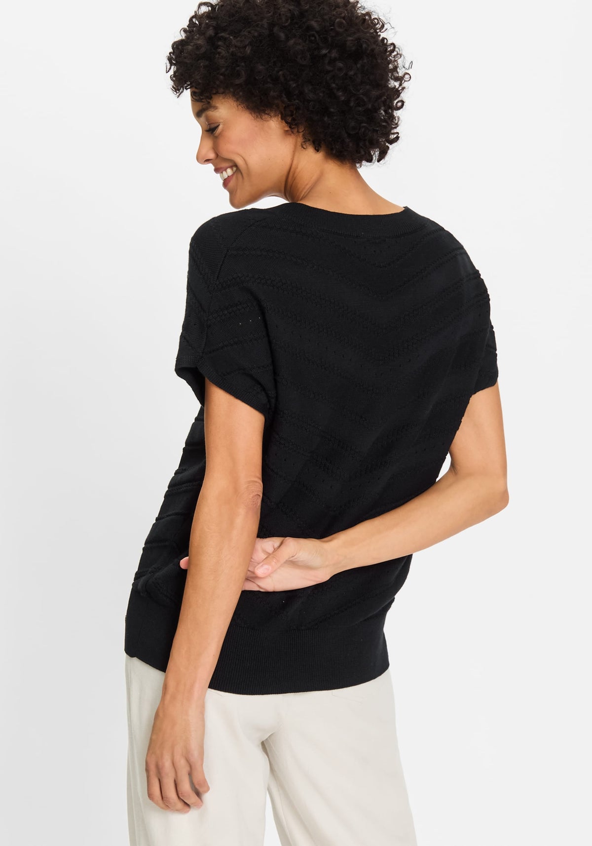 Stitch Interest Sleeve Sweater