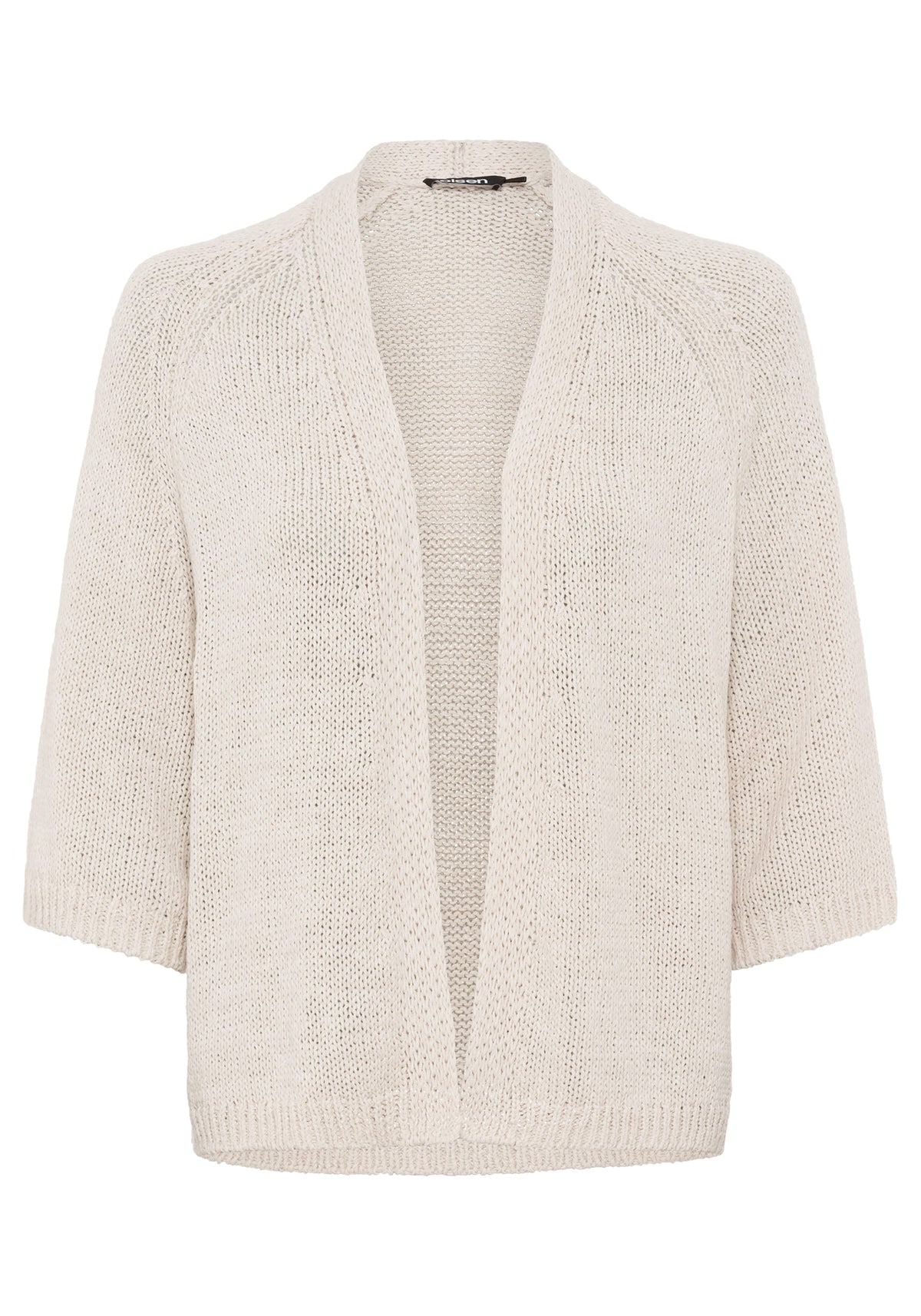 Tape Yarn Open Front Cardigan