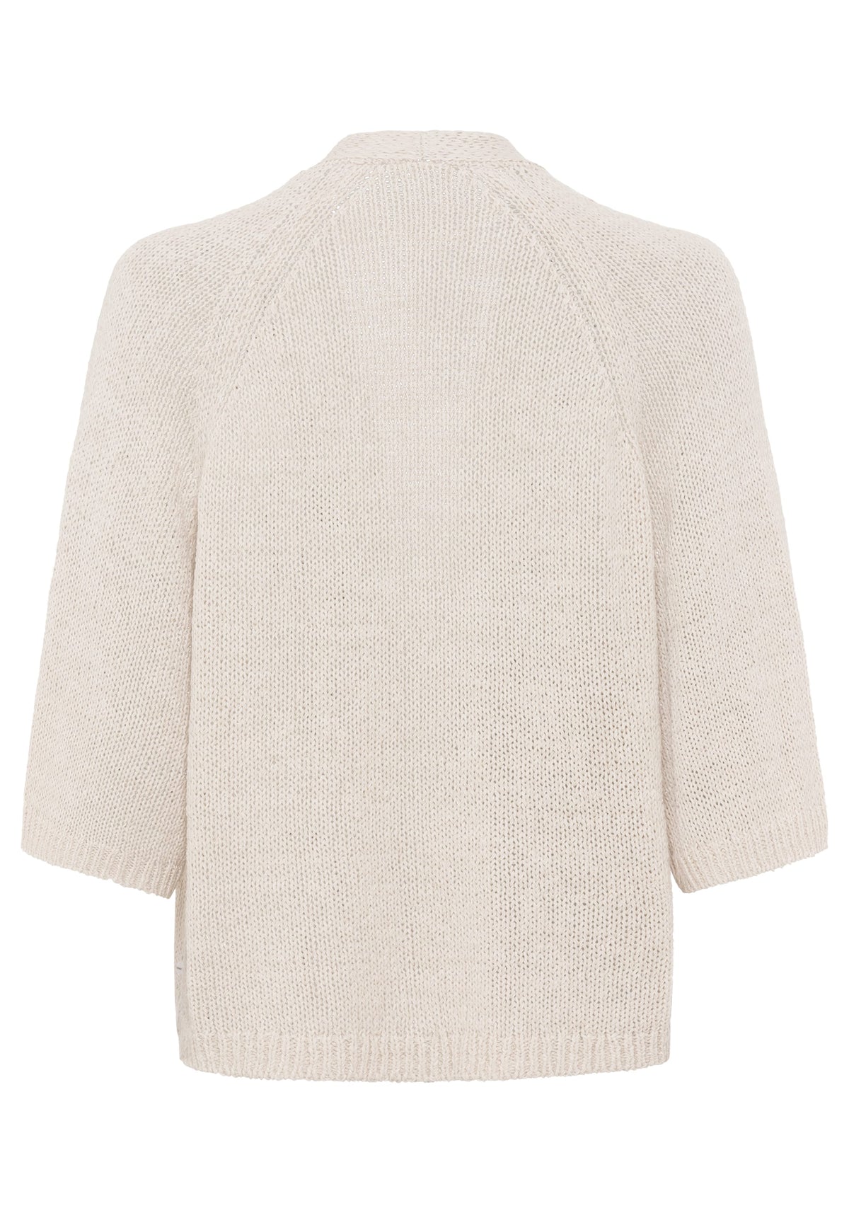 Tape Yarn Open Front Cardigan