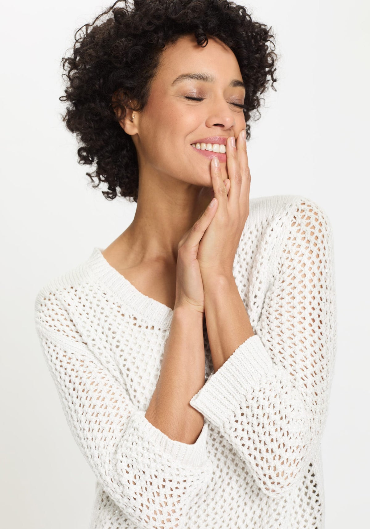 Open Knit Sparkle Pullover