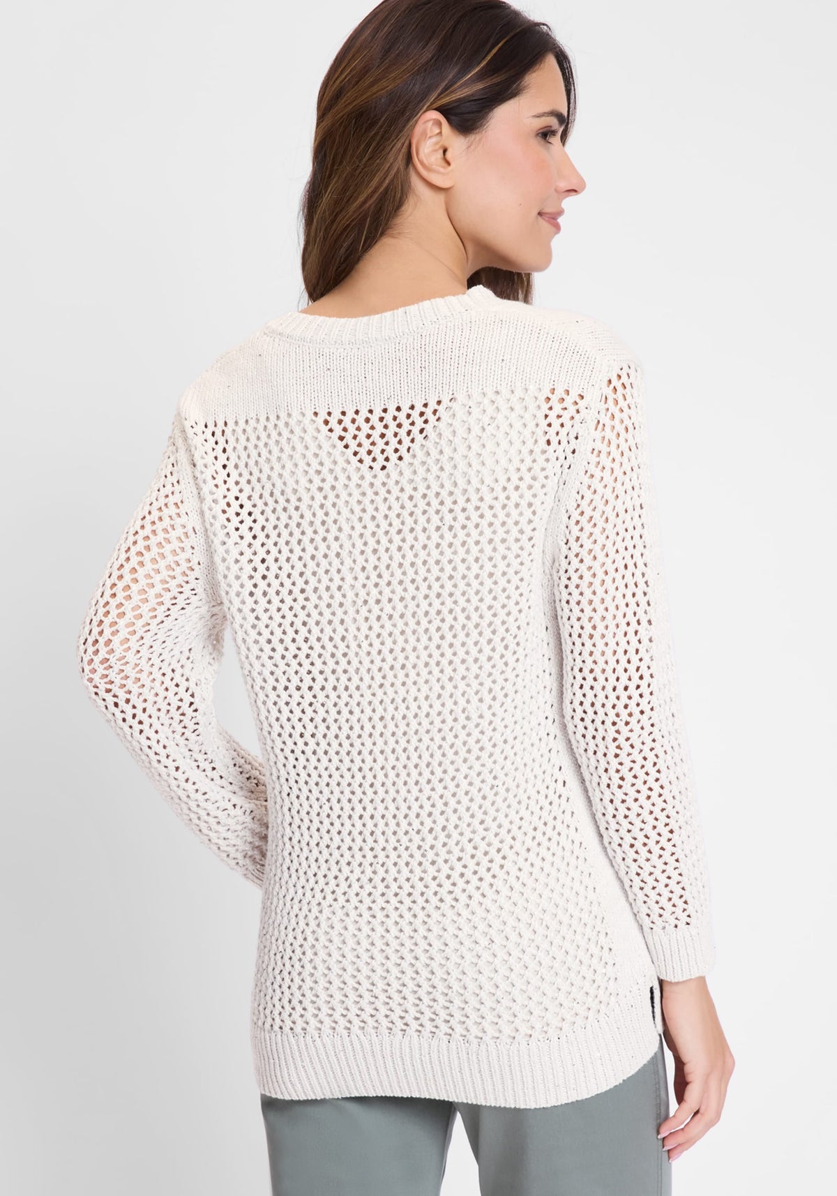 Open Knit Sparkle Pullover