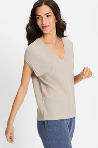 Pull sans manches en tricot côtelé