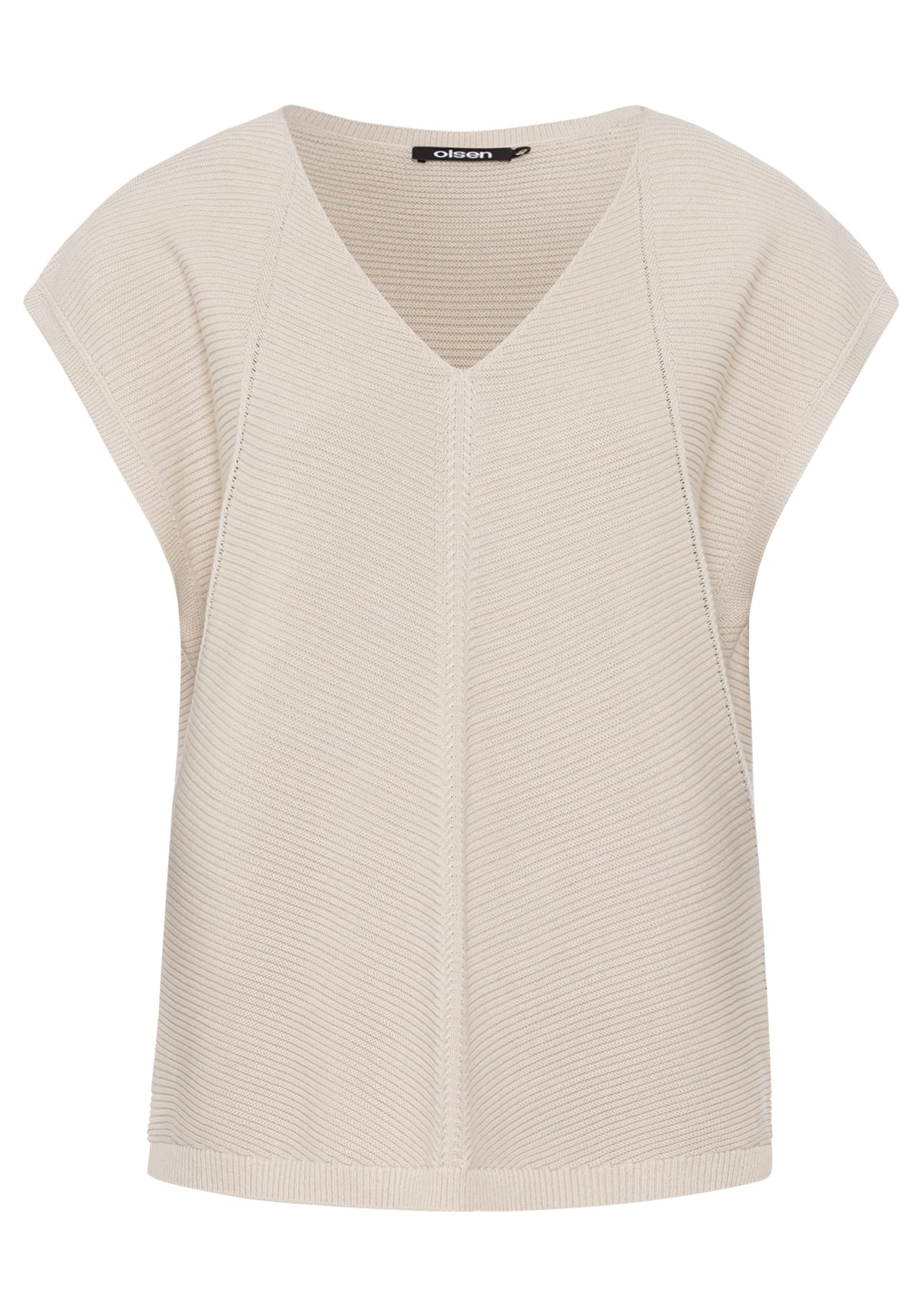 Pull sans manches en tricot côtelé