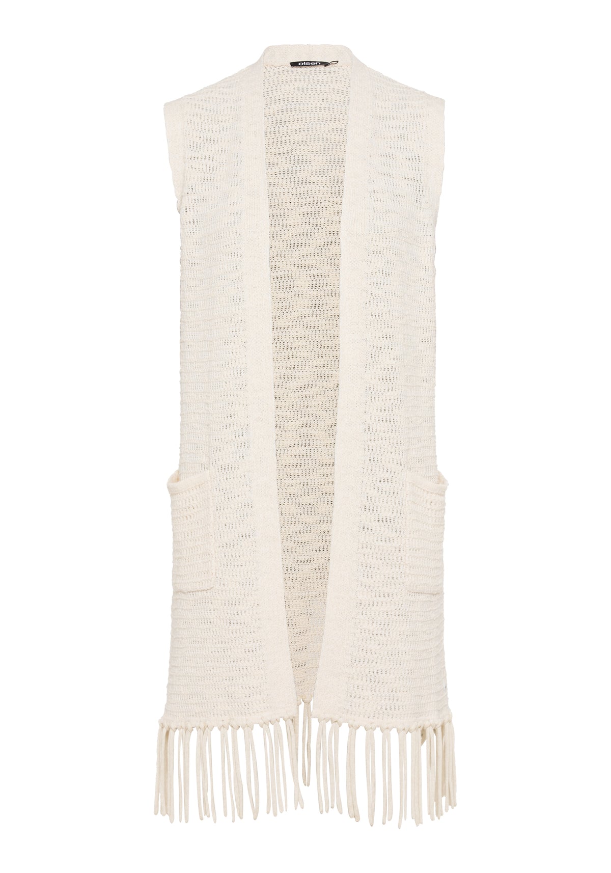 Longline Fringe Trim Vest