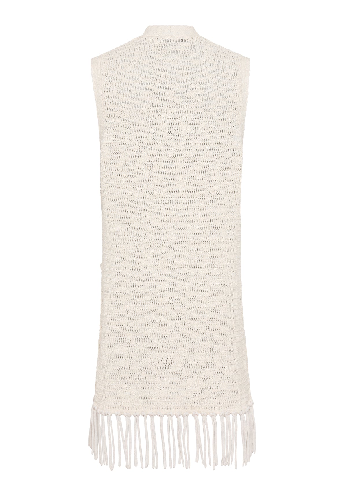 Longline Fringe Trim Vest