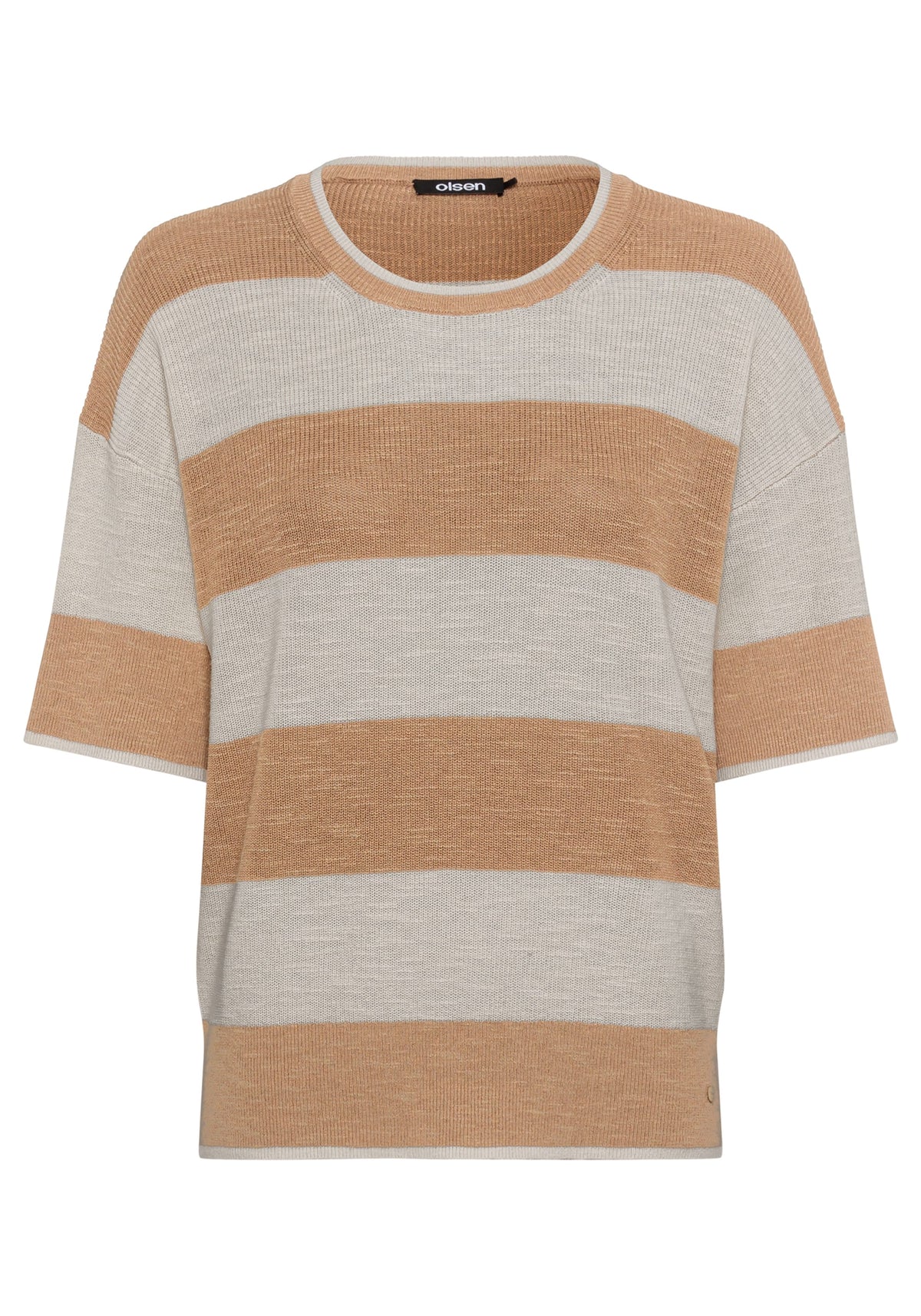 Cotton Blend Striped Pullover