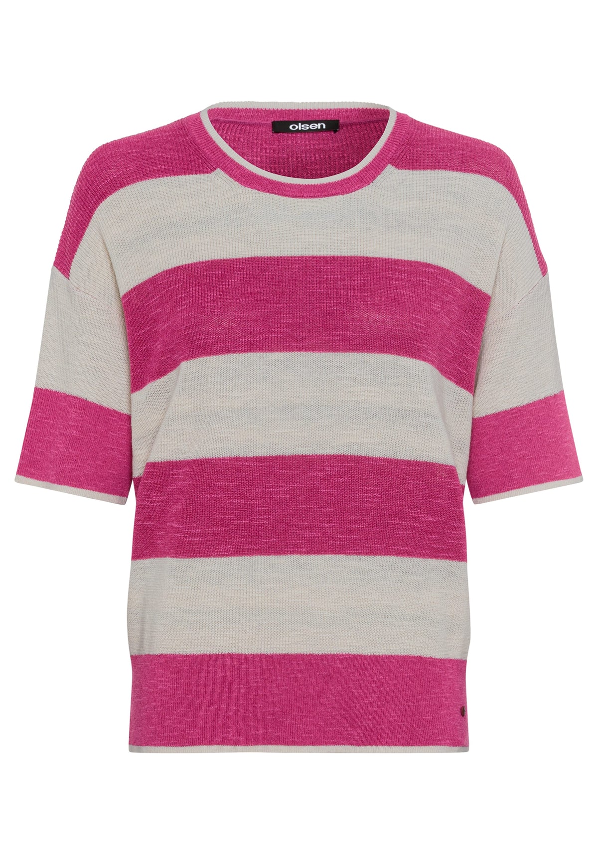 Cotton Blend Striped Pullover