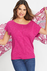 Sleeveless Boat Neck Dolman Pullover