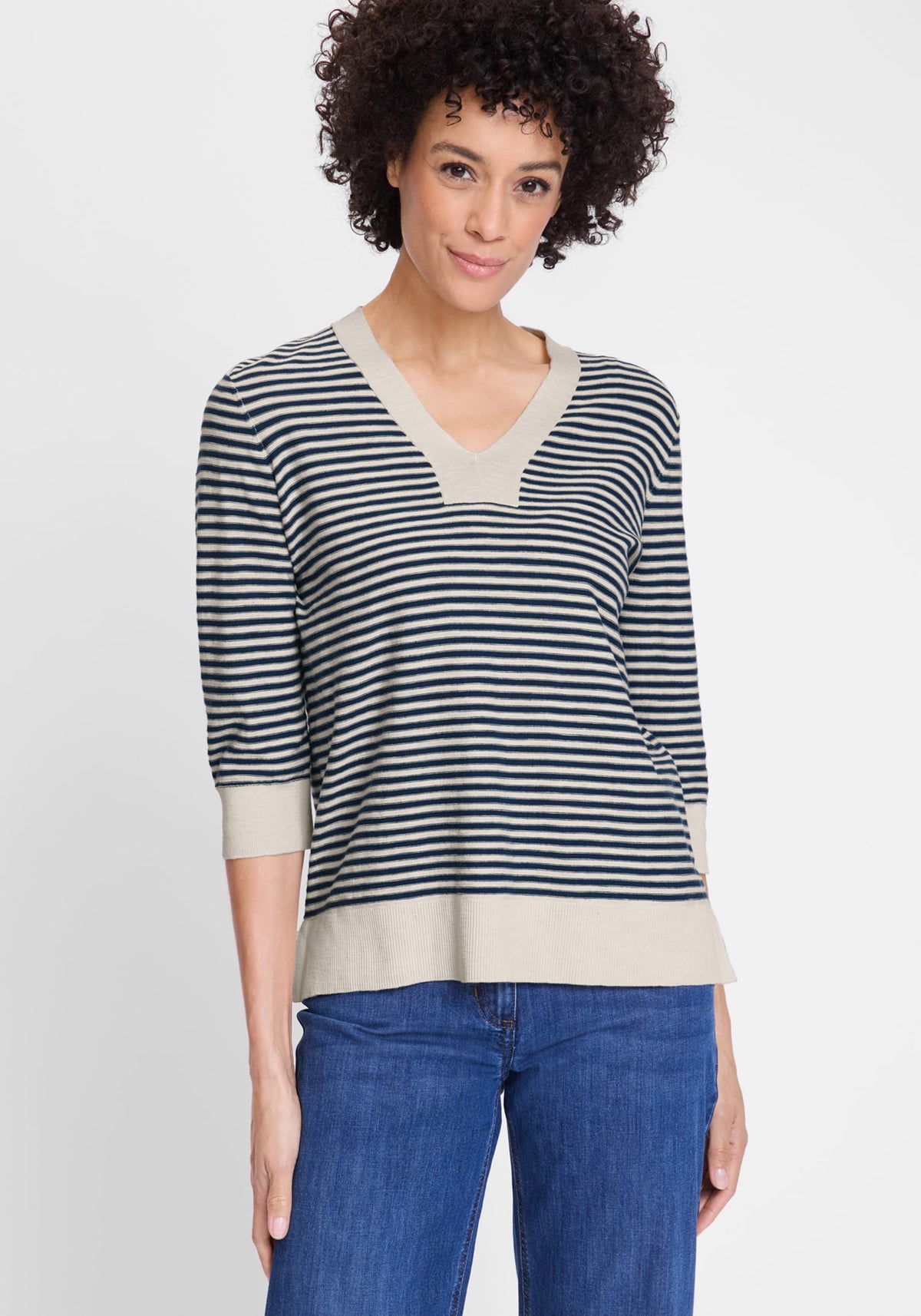 Pull en coton rayé