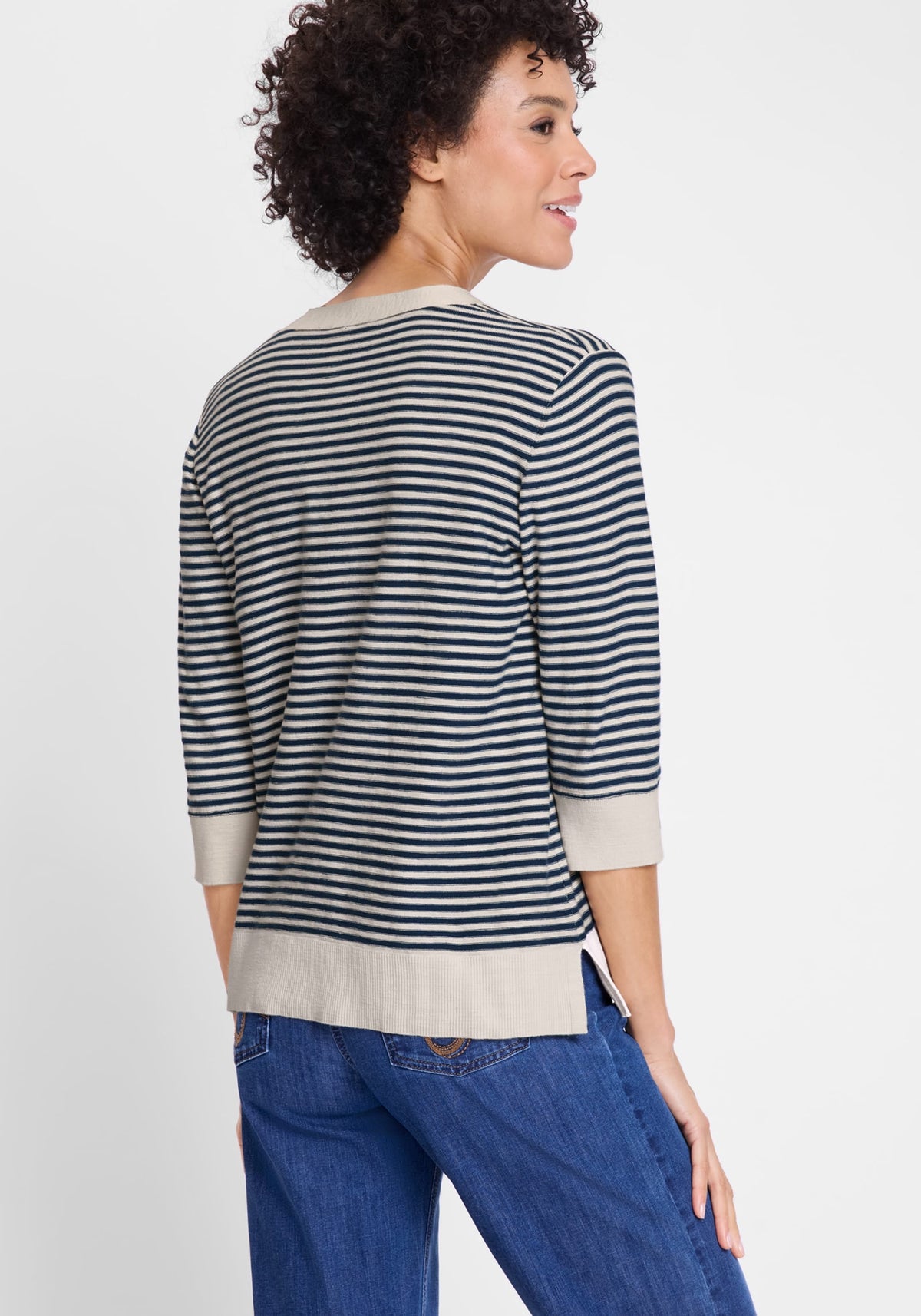 Pull en coton rayé