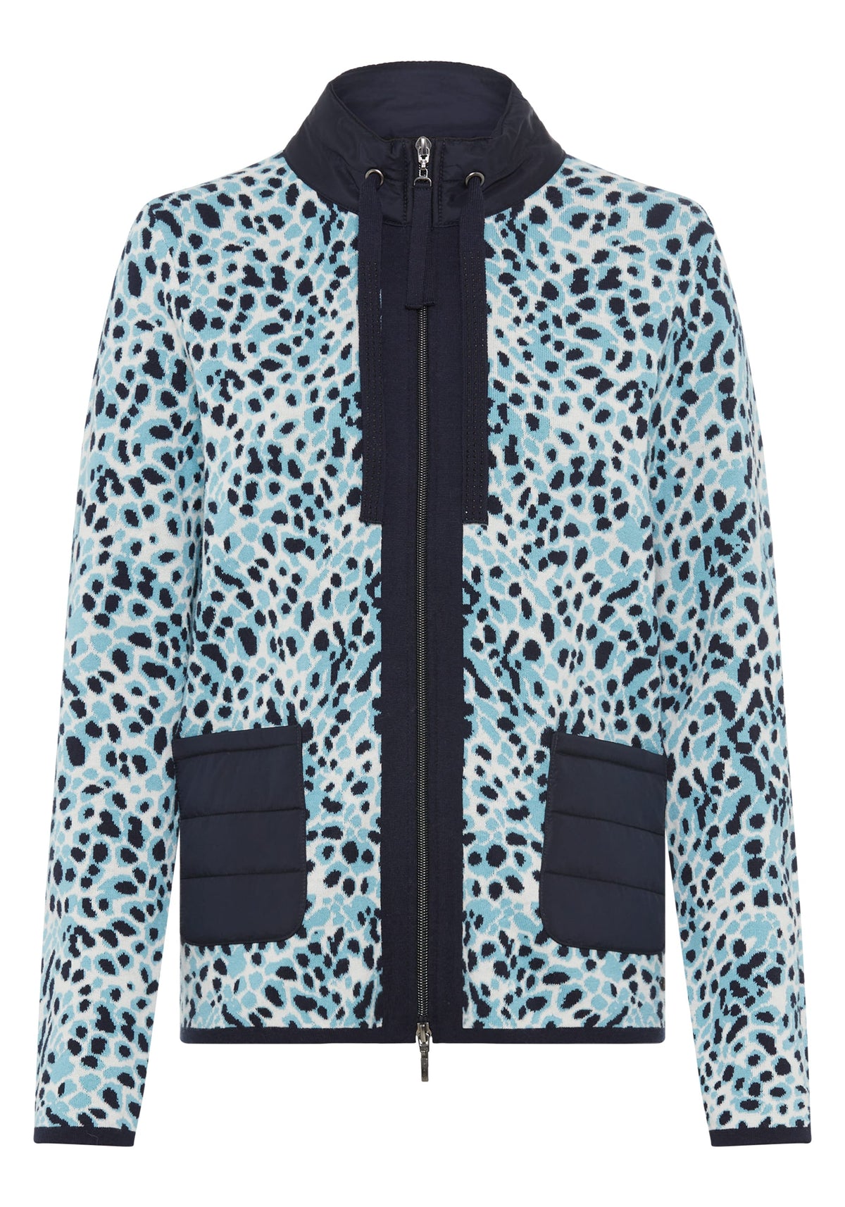 Animal Zip Mixed Media Cardigan