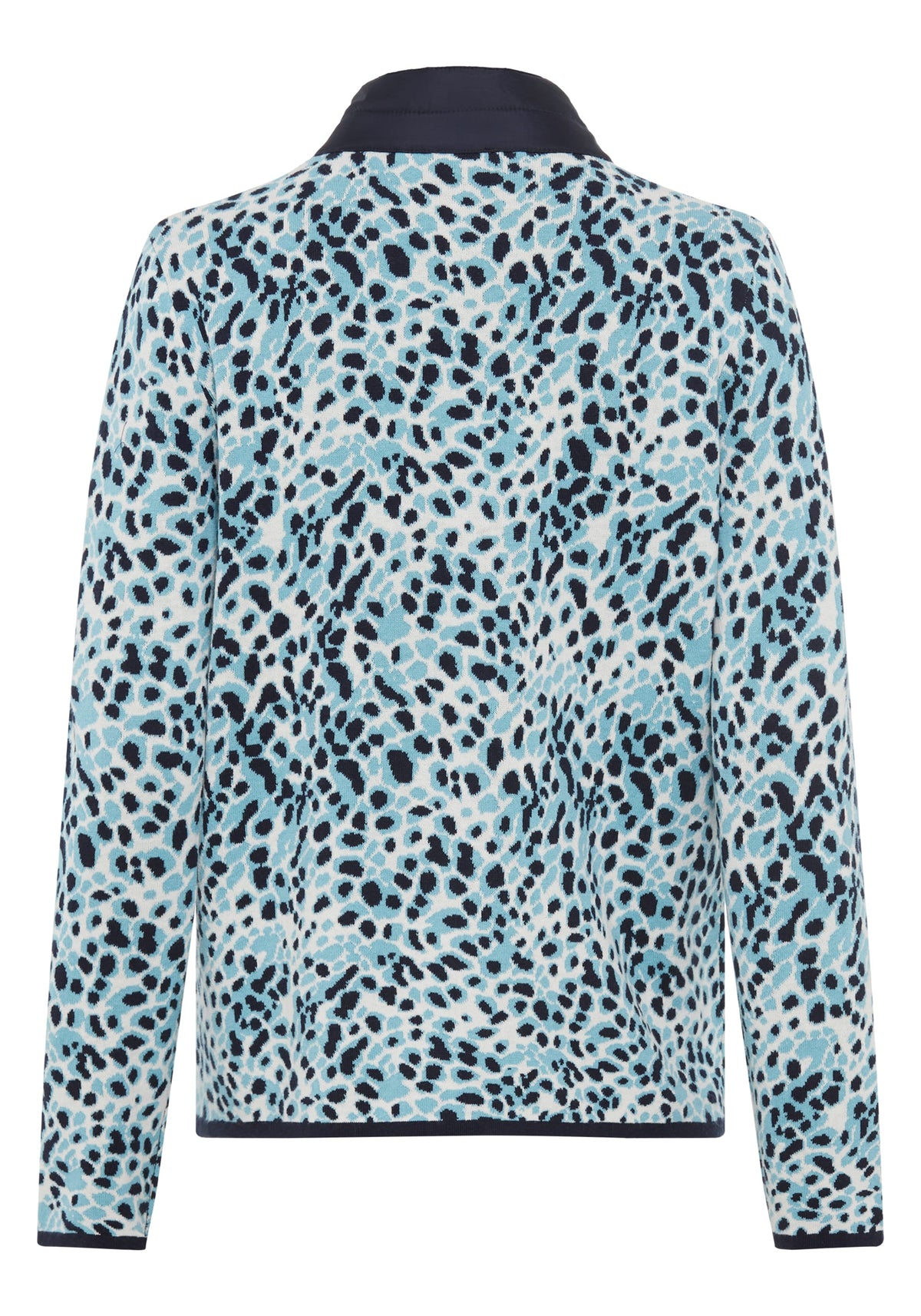Animal Zip Mixed Media Cardigan