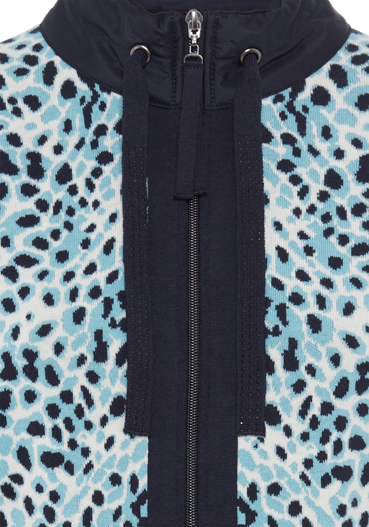 Animal Zip Mixed Media Cardigan
