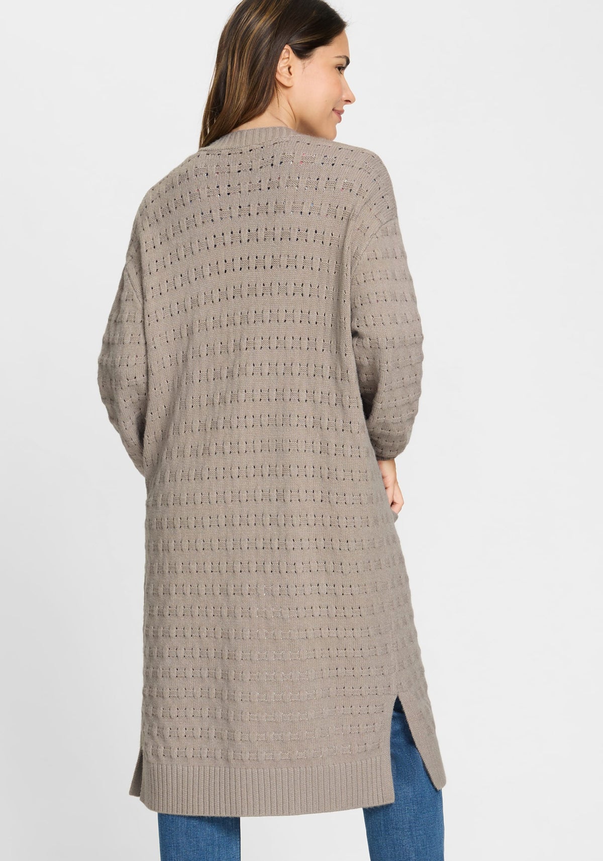 Stitch Interest Longline Cardigan