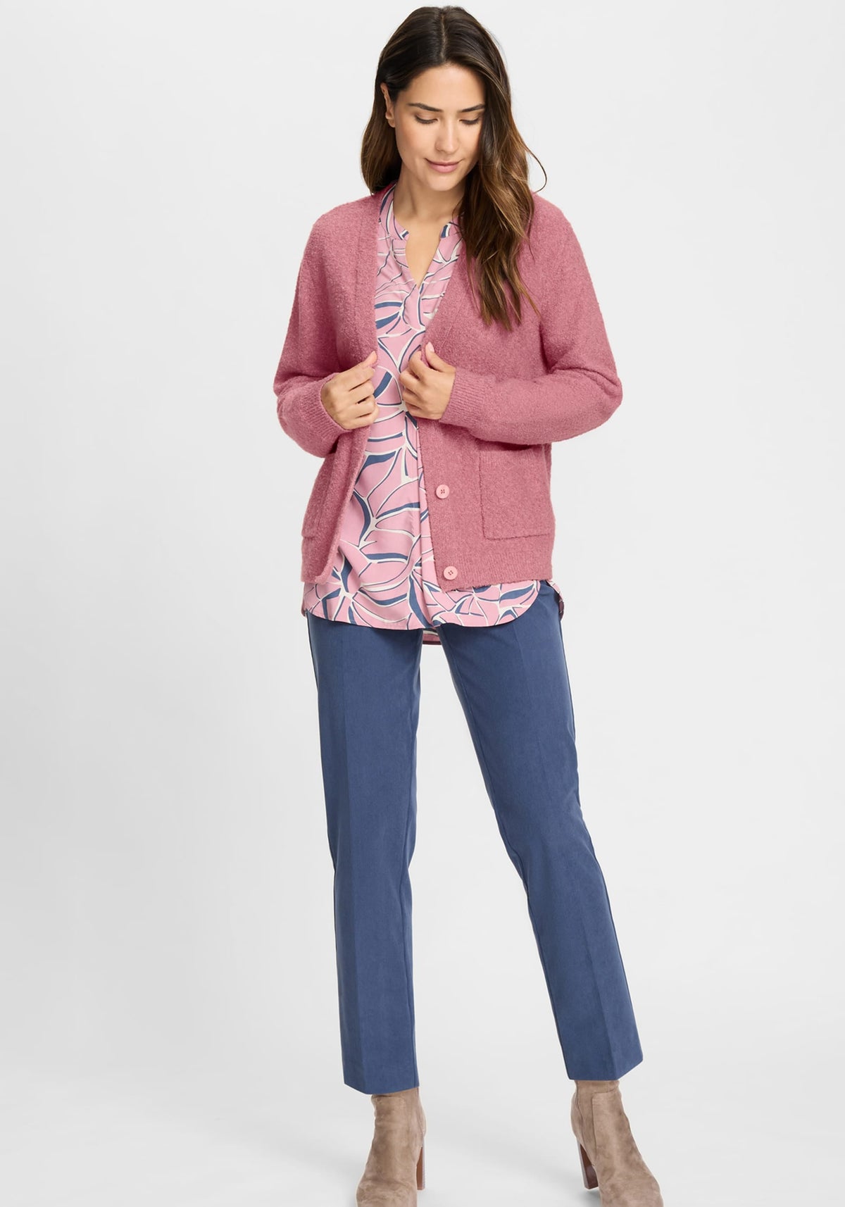 Cardigan en maille bouclée