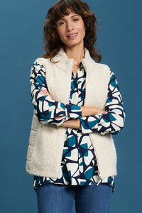 Mixed Media Zip Front Vest