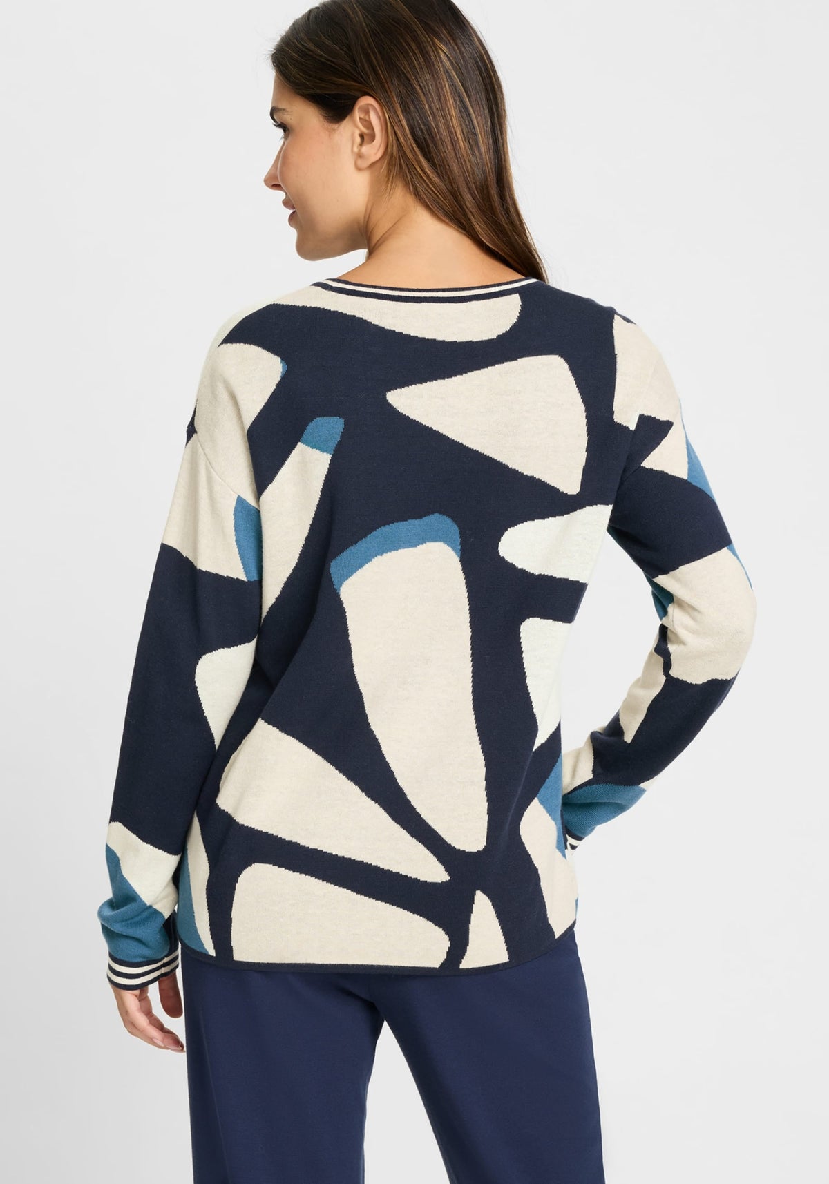 Modern Graphic Embellished Sweater