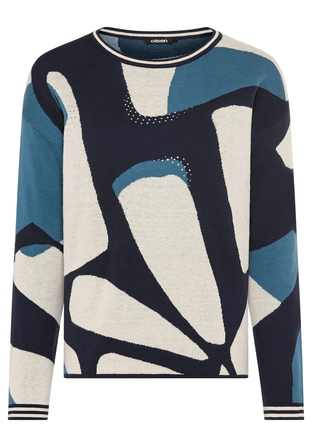 Modern Graphic Embellished Sweater