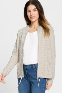 Novelty Stitch Zip Front Cardigan