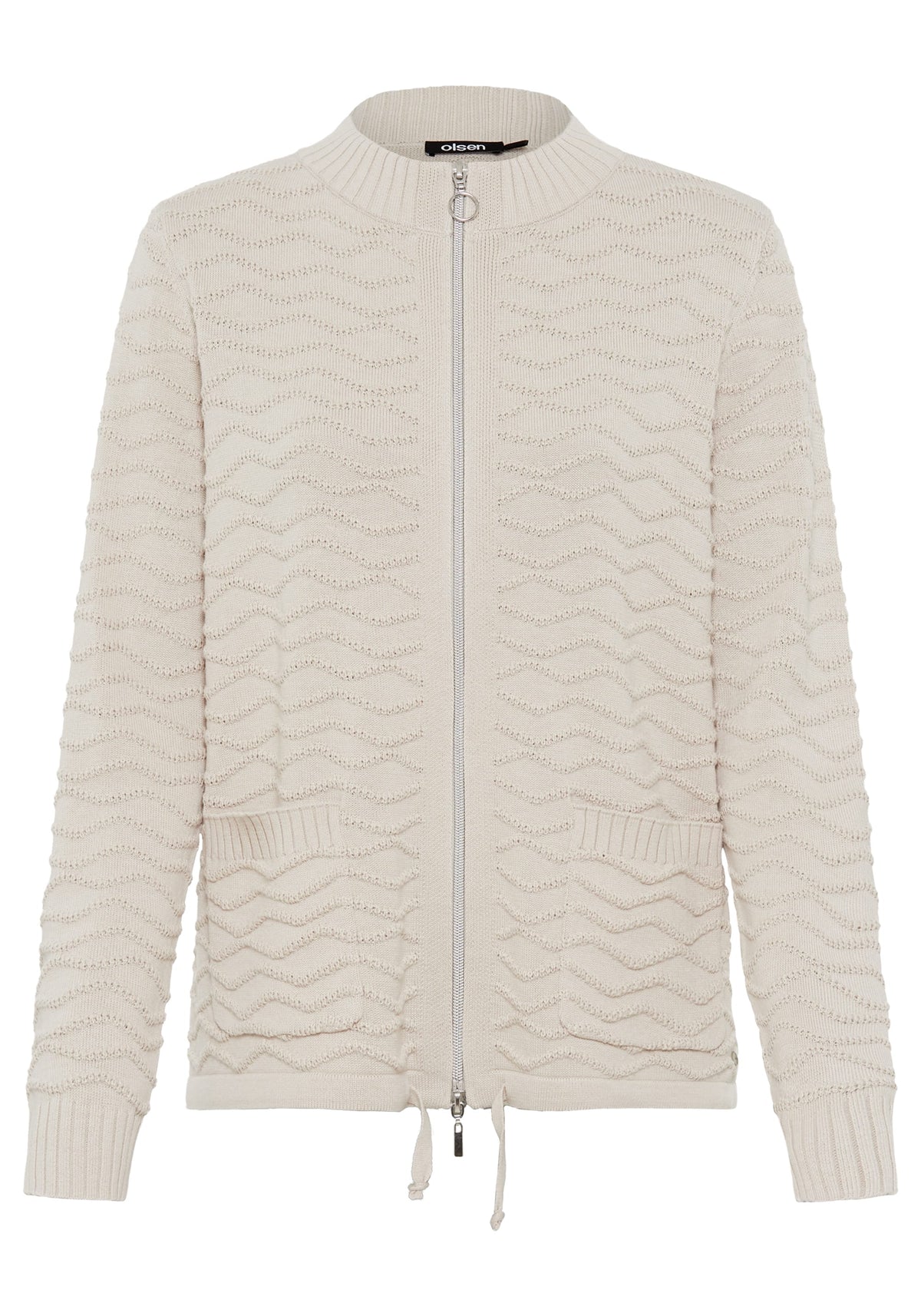 Novelty Stitch Zip Front Cardigan