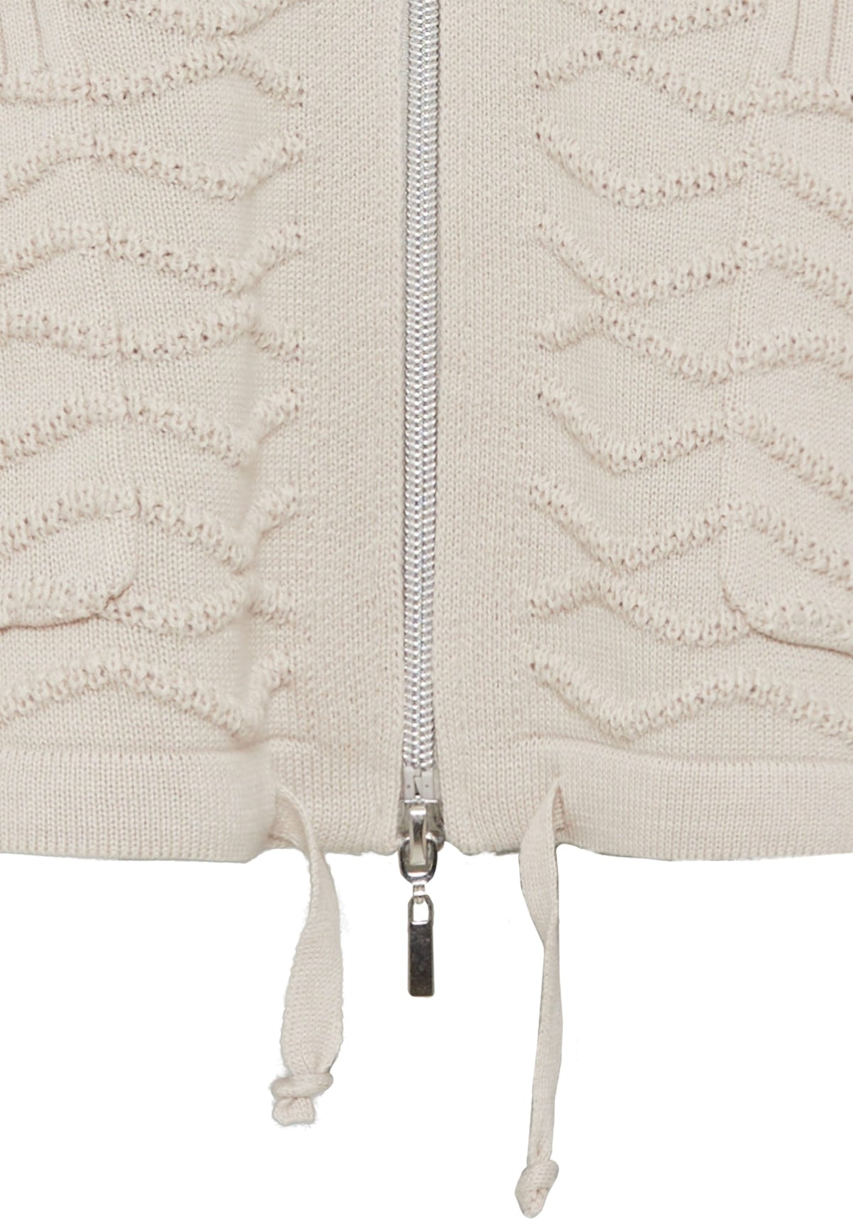Novelty Stitch Zip Front Cardigan