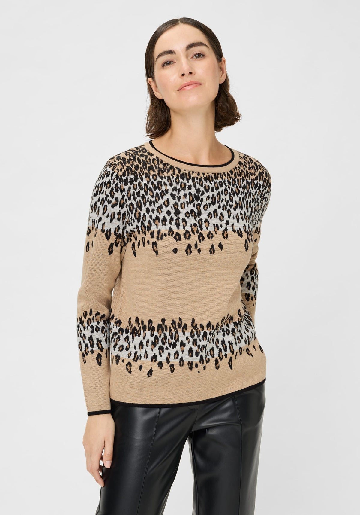 Leopard Panneaux Sweater