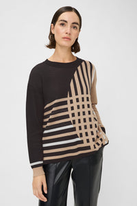 Foulard graphique à bord effiloché