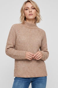 Pull à col montant en maille chenille